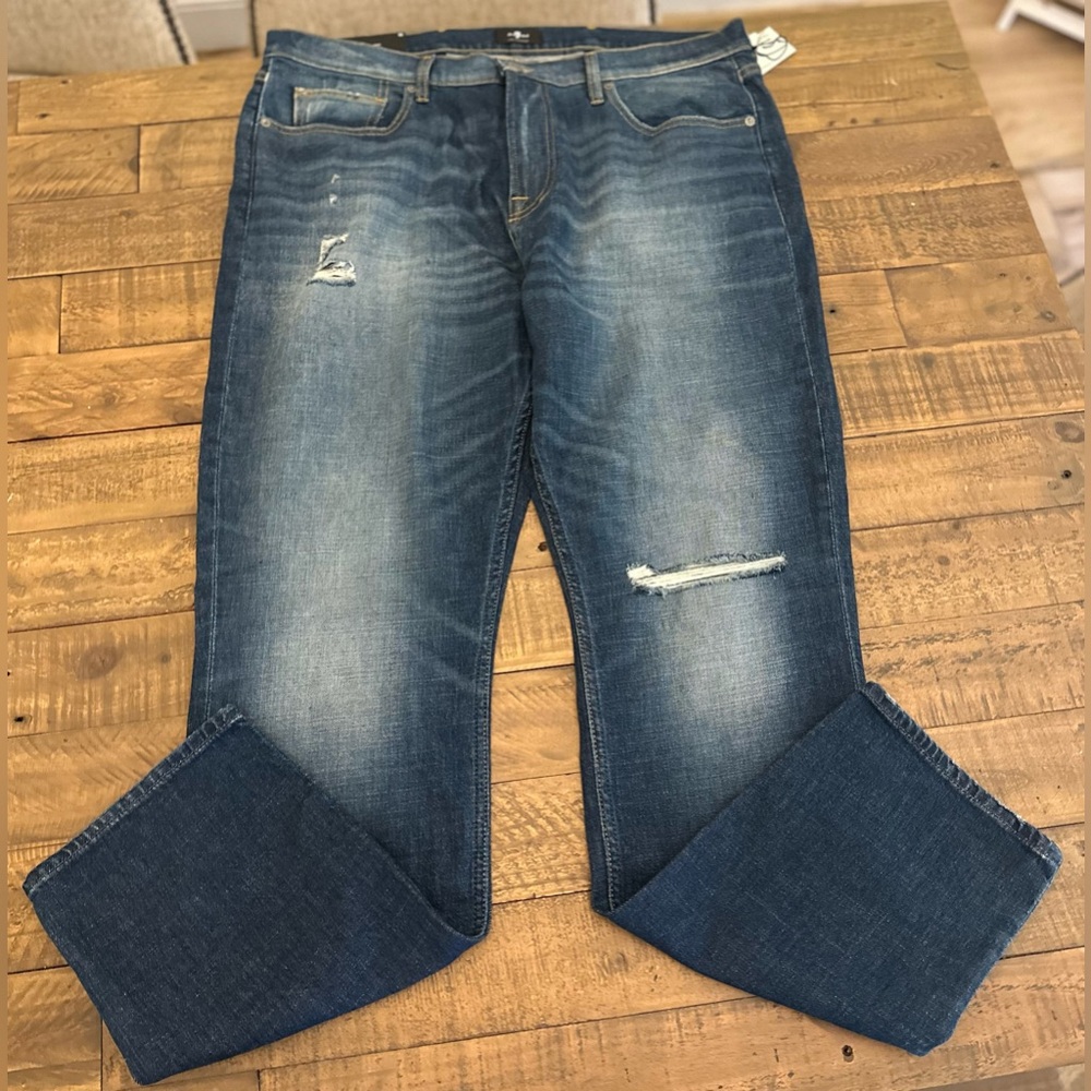NWT 7 For All Mankind Men's Adrien Slim Tapered Jeans Size 38
